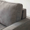 close up of the comfy loose fibre back cushions on the Soldier Grey 3 Seater Corner Sofa Bed