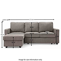 Soldier Grey 3 Seater Corner Sofa Bed - Size Guide