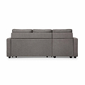 back view of the Soldier Grey 3 Seater Corner Sofa Bed from Roseland Furniture
