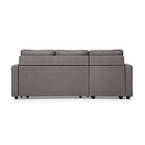 back view of the Soldier Grey 3 Seater Corner Sofa Bed from Roseland Furniture