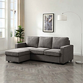 Soldier Grey 3 Seater Corner Chaise Sofa from Roseland Furniture lifestyle image