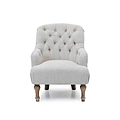 front view of the Cream Linen Fabric Bianca Armchair