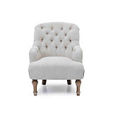 front view of the Cream Linen Fabric Bianca Armchair