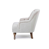 side view of the Cream Linen Fabric Bianca Armchair