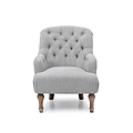 front view of the Grey Linen Fabric Bianca Armchair