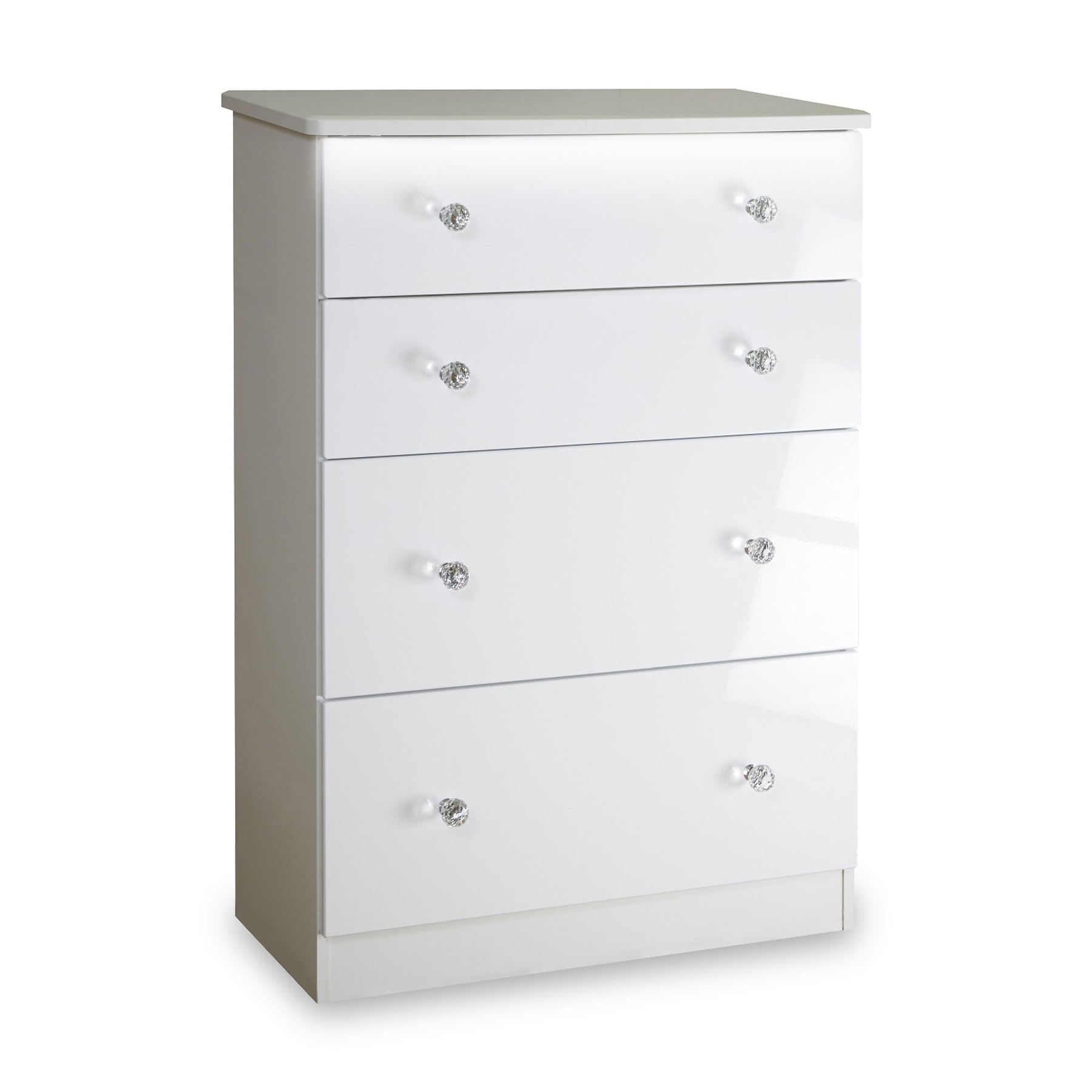 Aria White Gloss LED Lighting 4 Drawer Chest from Roseland Furniture