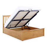 Trent Oak Wooden Ottoman Bed with under bed storage