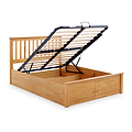 Trent Oak Wooden Ottoman Bed with raised gas life frame