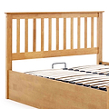 slatted head board on the Trent Oak Wooden Ottoman Bed