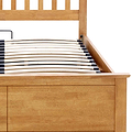 close up of the pine slats on the Trent Oak Wooden Ottoman Bed