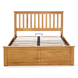 front view of the Trent Oak Wooden Ottoman Bed