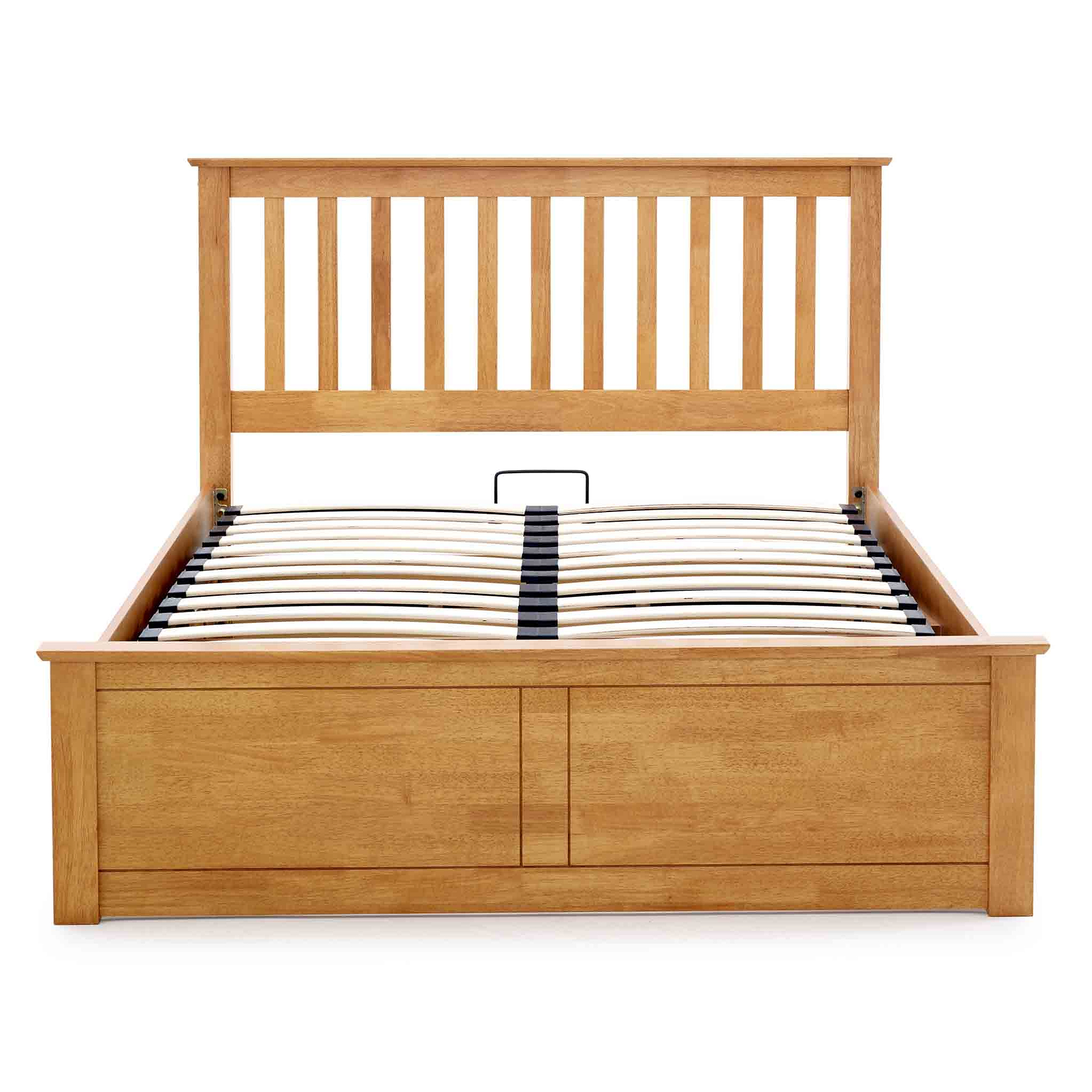 front view of the Trent Oak Wooden Ottoman Bed