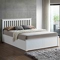 lifestyle image of the Trent White Wooden Ottoman Bed