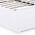 close up of the solid painted white foot board