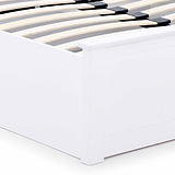 close up of the solid painted white foot board