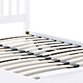 close up of the pine slats on the  Trent White Wooden Ottoman Bed 