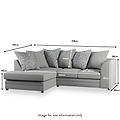 Tisha Grey Left Hand Corner Sofa dimensions