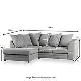Tisha Grey Left Hand Corner Sofa dimensions