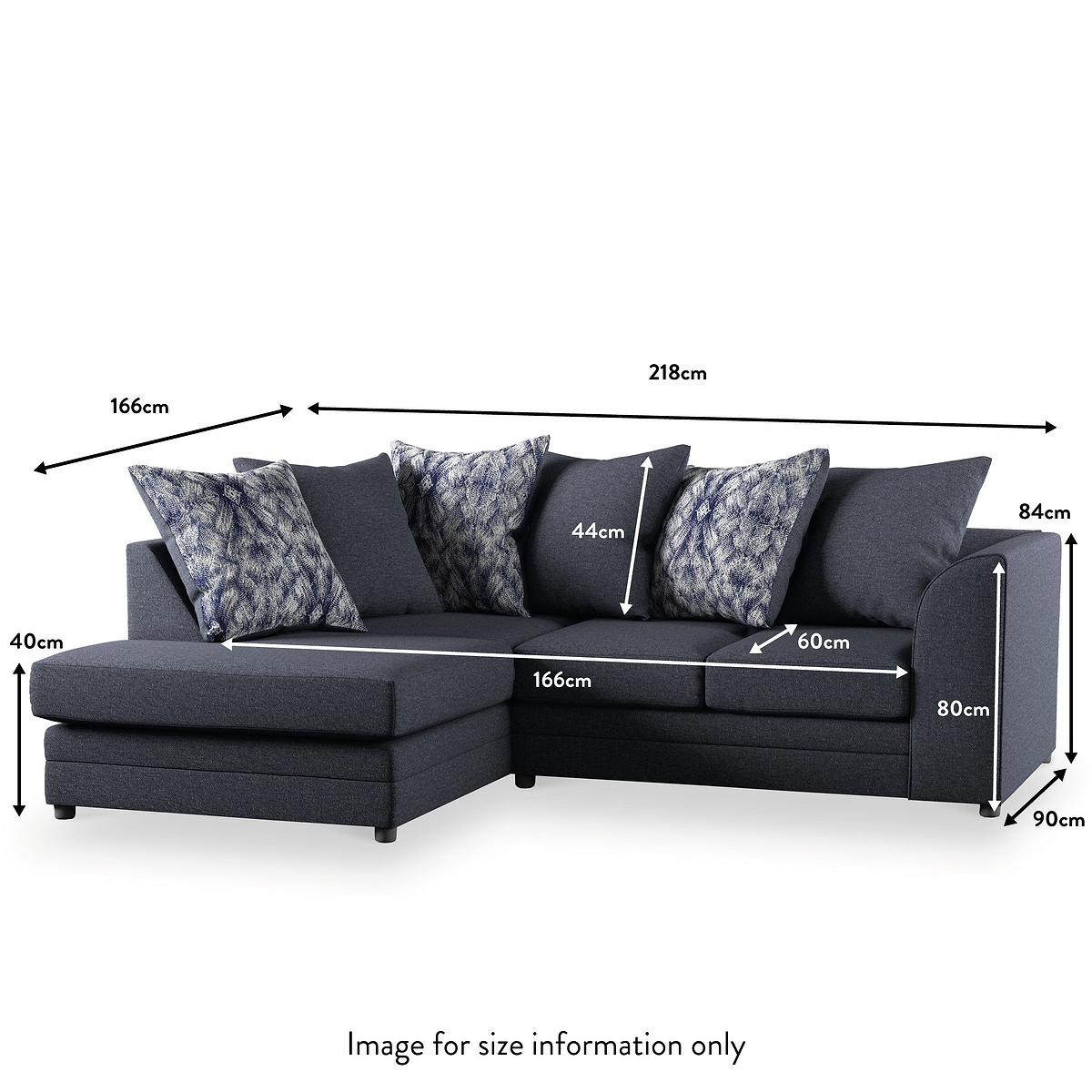 Tisha Navy Right Hand Corner Sofa