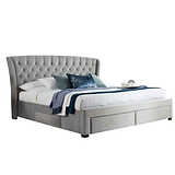 Stafford Grey Velvet King Size Storage Bed from Roseland Furniture
