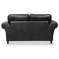 Edward Black Faux Leather 2 Seater Sofa