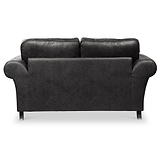 Edward Black Faux Leather 2 Seater Sofa