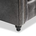 Edward Black Faux Leather 2 Seater Sofa