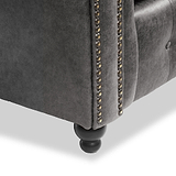 Edward Black Faux Leather 2 Seater Sofa