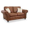 Edward Chocolate Faux Leather 2 Seater Sofa from Roseland Furniture