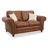 Edward Chocolate Faux Leather 2 Seater Sofa from Roseland Furniture