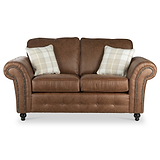 Edward Chocolate Faux Leather 2 Seater Couch by Roseland Furniture
