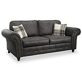 Edward Black Faux Leather 3 Seater Sofa from Roseland Furniture