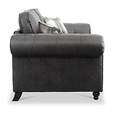 Edward Black Faux Leather 3 Seater Sofa