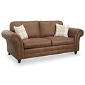 Edward Chocolate Faux Leather 3 Seater Sofa from Roseland Furniture