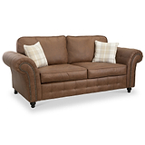 Edward Chocolate Faux Leather 3 Seater Sofa from Roseland Furniture