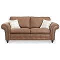 Edward Chocolate Faux Leather 3 Seater Couch