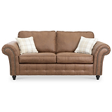 Edward Chocolate Faux Leather 3 Seater Couch