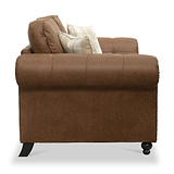 Edward Chocolate Faux Leather 3 Seater Sofa