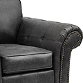 Edward Black Faux Leather Armchair