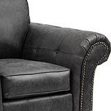 Edward Black Faux Leather Armchair
