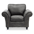 Edward Black Faux Leather Armchair