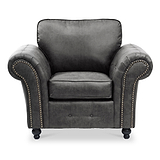 Edward Black Faux Leather Armchair