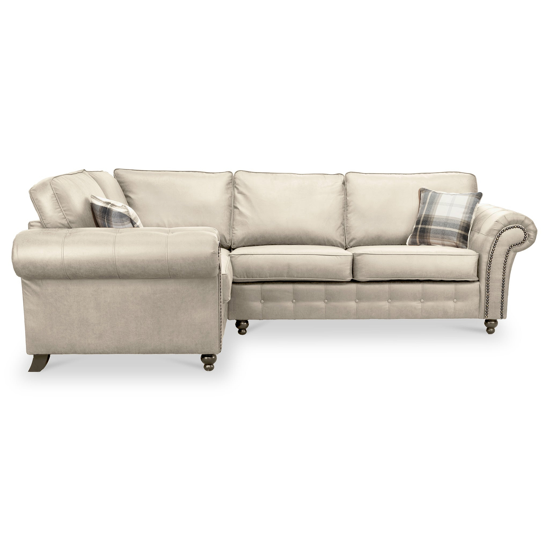 Edward Marble Faux Leather Left Hand Corner Sofa from Roseland Furniture