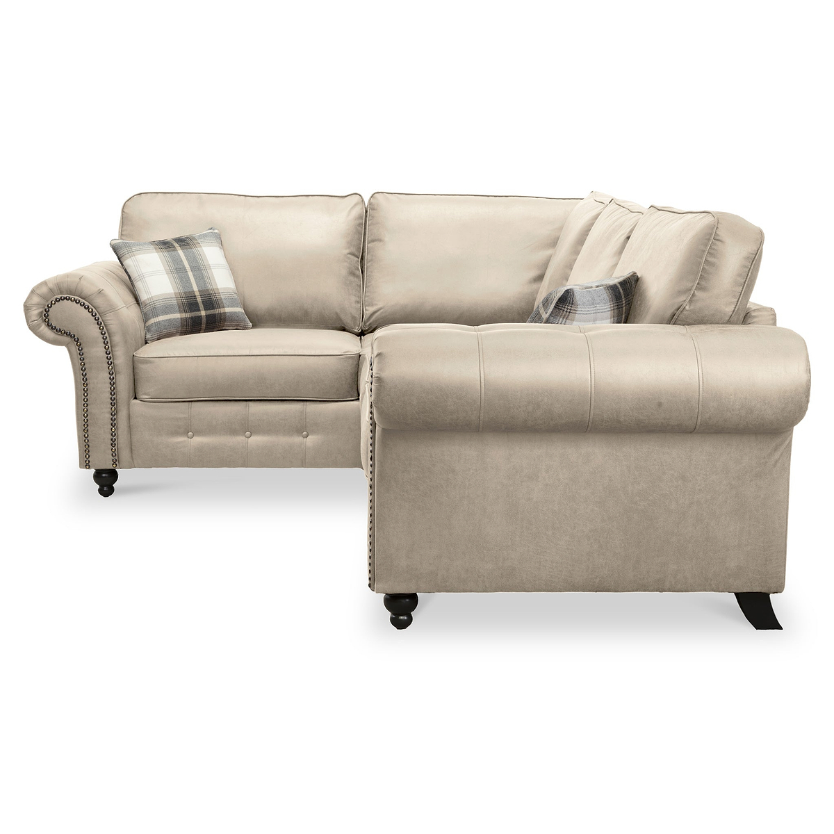 Edward Marble Faux Leather Left Hand Corner Sofa from Roseland Furniture