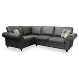 Edward Black Faux Leather Left Hand Corner Sofa from Roseland Furniture