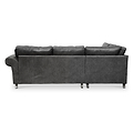 Edward Black Faux Leather Left Hand Corner Sofa from Roseland Furniture