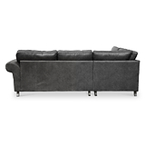 Edward Black Faux Leather Left Hand Corner Sofa from Roseland Furniture