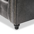 Edward Black Faux Leather Left Hand Corner Sofa from Roseland Furniture