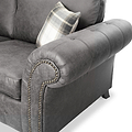 Edward Black Faux Leather Left Hand Corner Sofa from Roseland Furniture