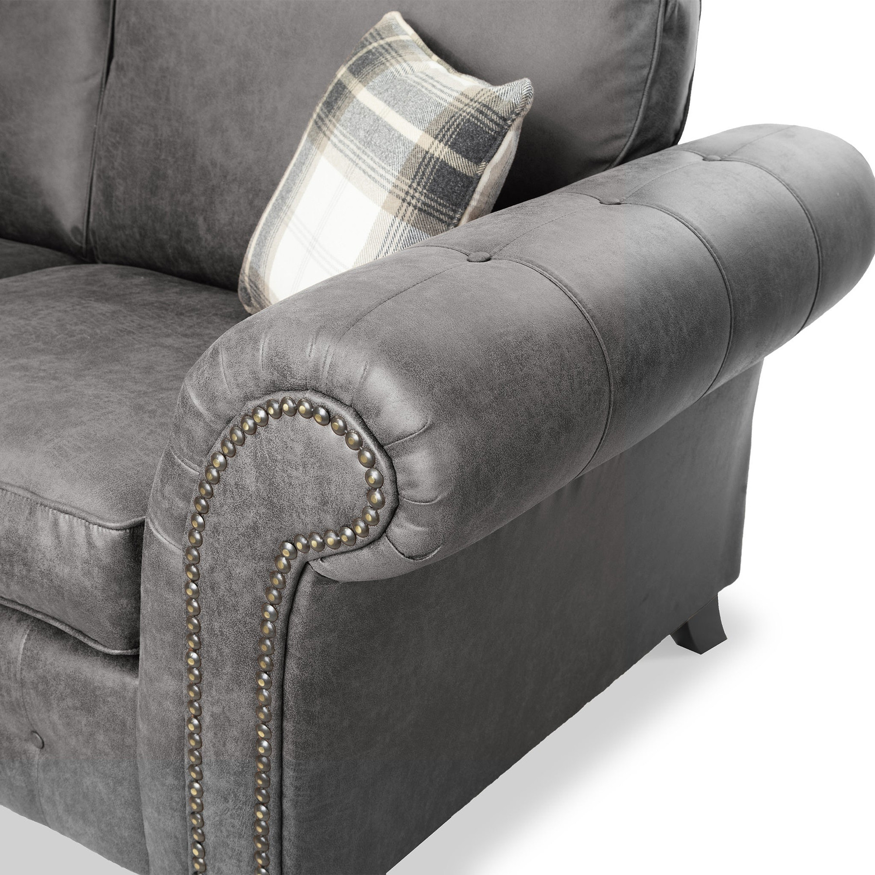 Edward Black Faux Leather Left Hand Corner Sofa from Roseland Furniture